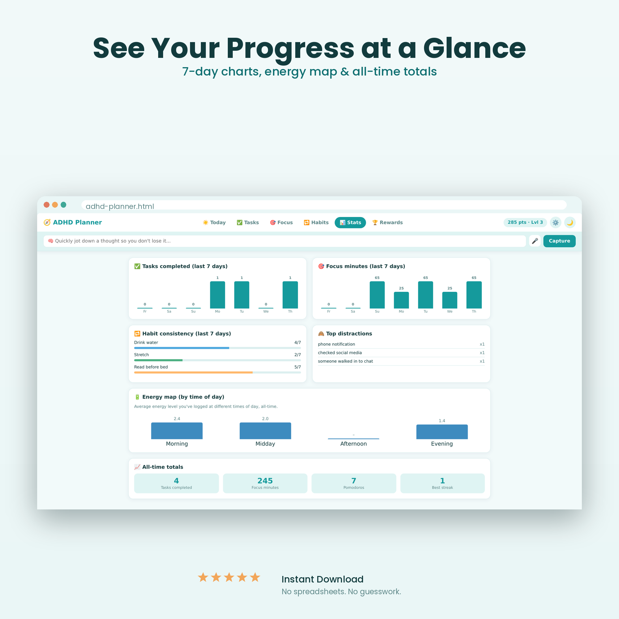 Stats dashboard screen