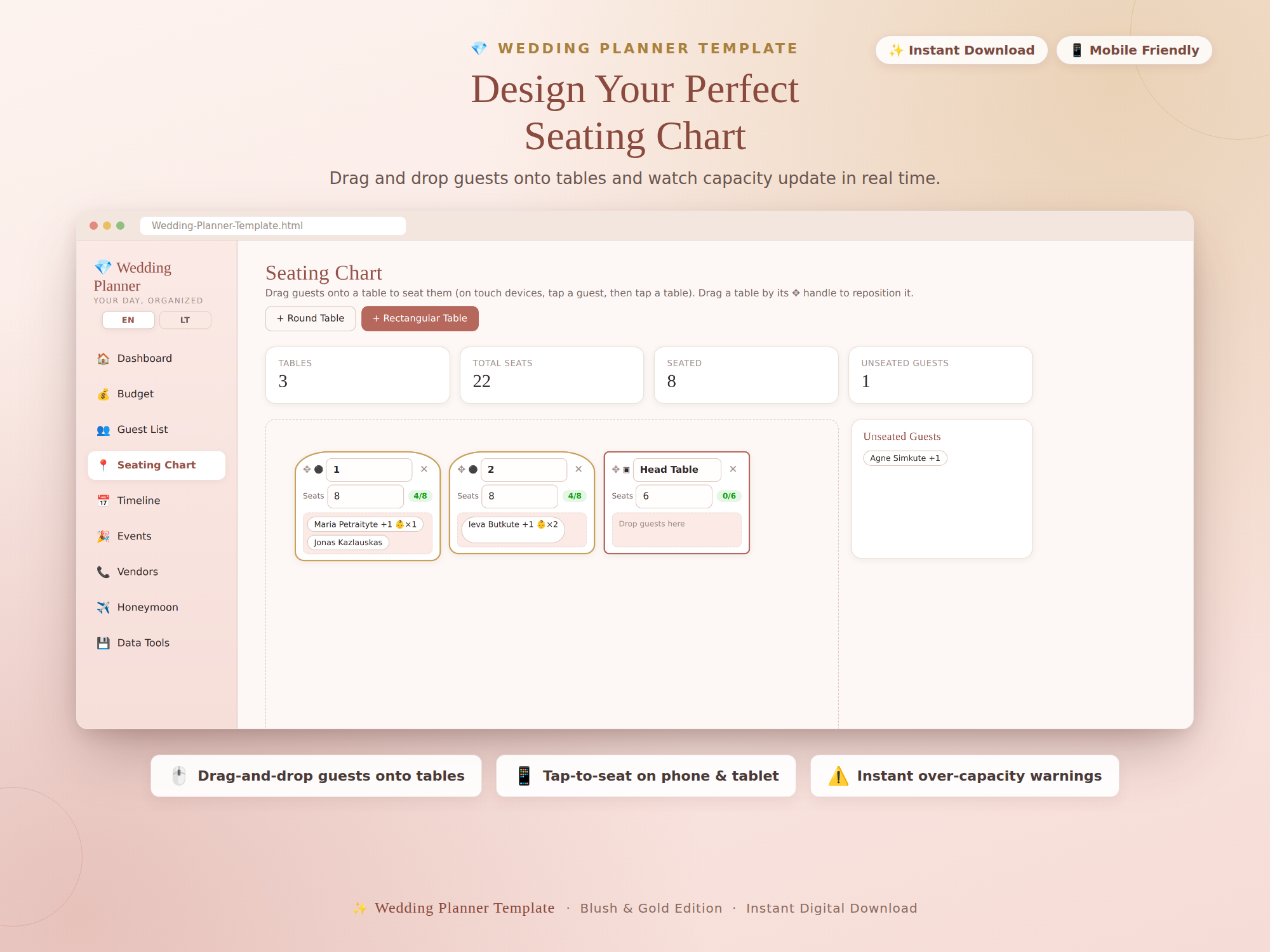 Seating chart screen