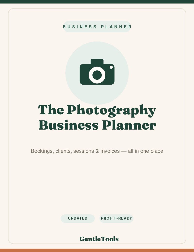 Photography Business Planner cover