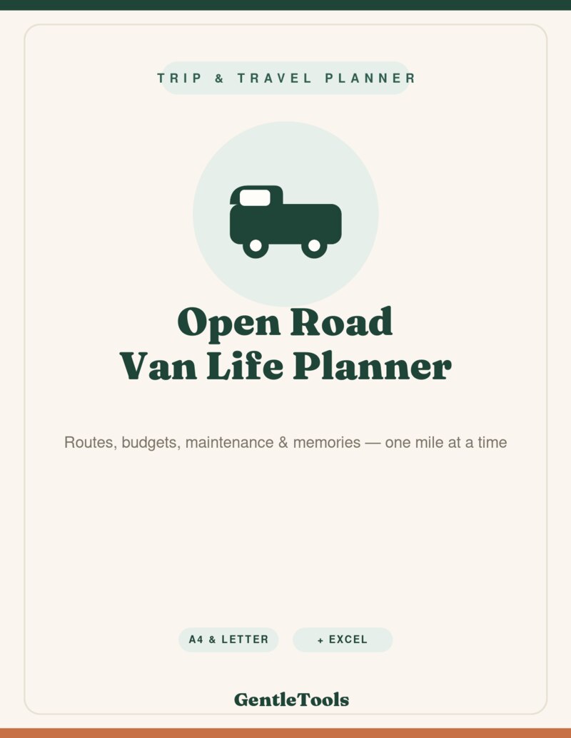 Open Road Van Life Planner cover