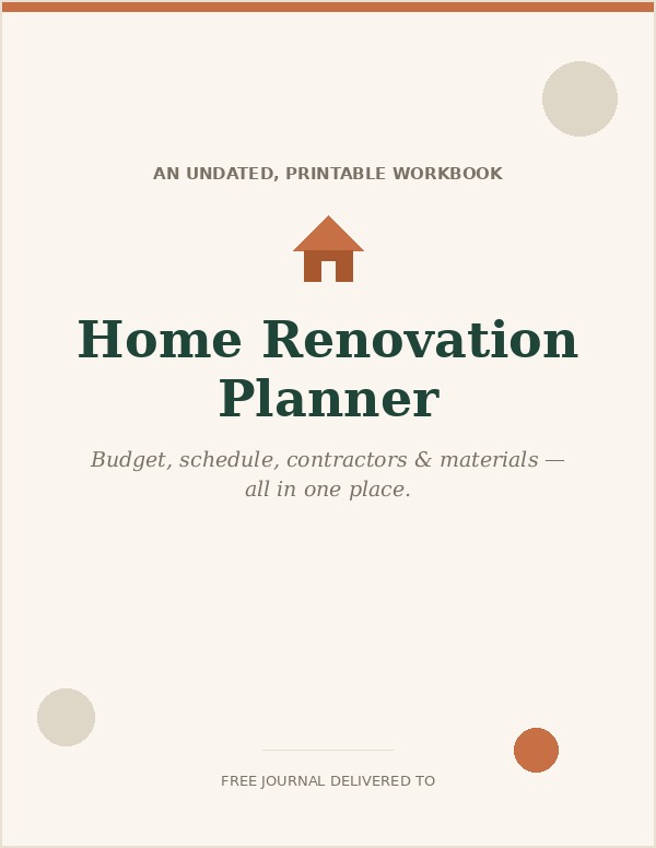 Home Renovation Planner — Budget, schedule, contractors & materials — all in one place